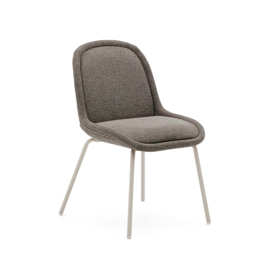 Kave Home Eetkamerstoel 'Aimin' Chenille, kleur Bruin afbeelding 1