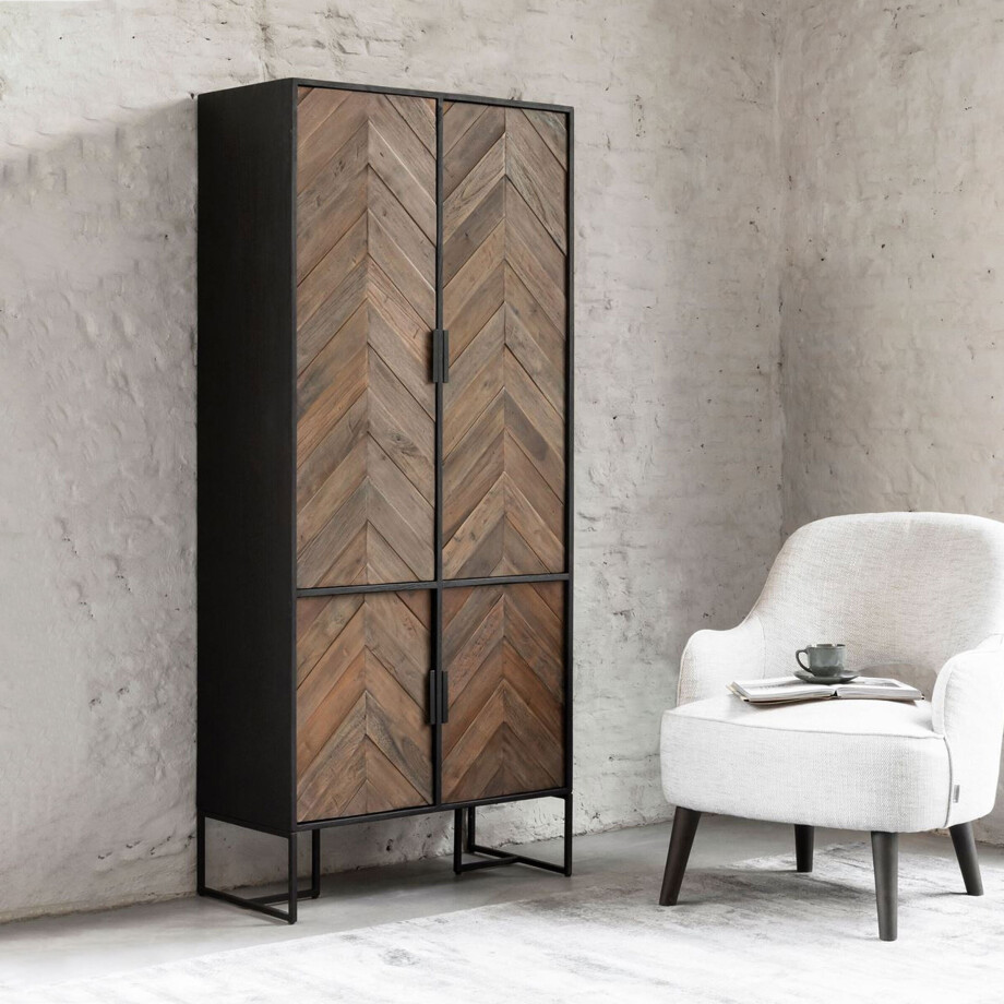 DTP Home Opbergkast 'Criss Cross' Hout en staal, 185 x 80cm DTP Home Opbergkast 'Criss Cross' Hout en staal, 185 x 80cm afbeelding 1