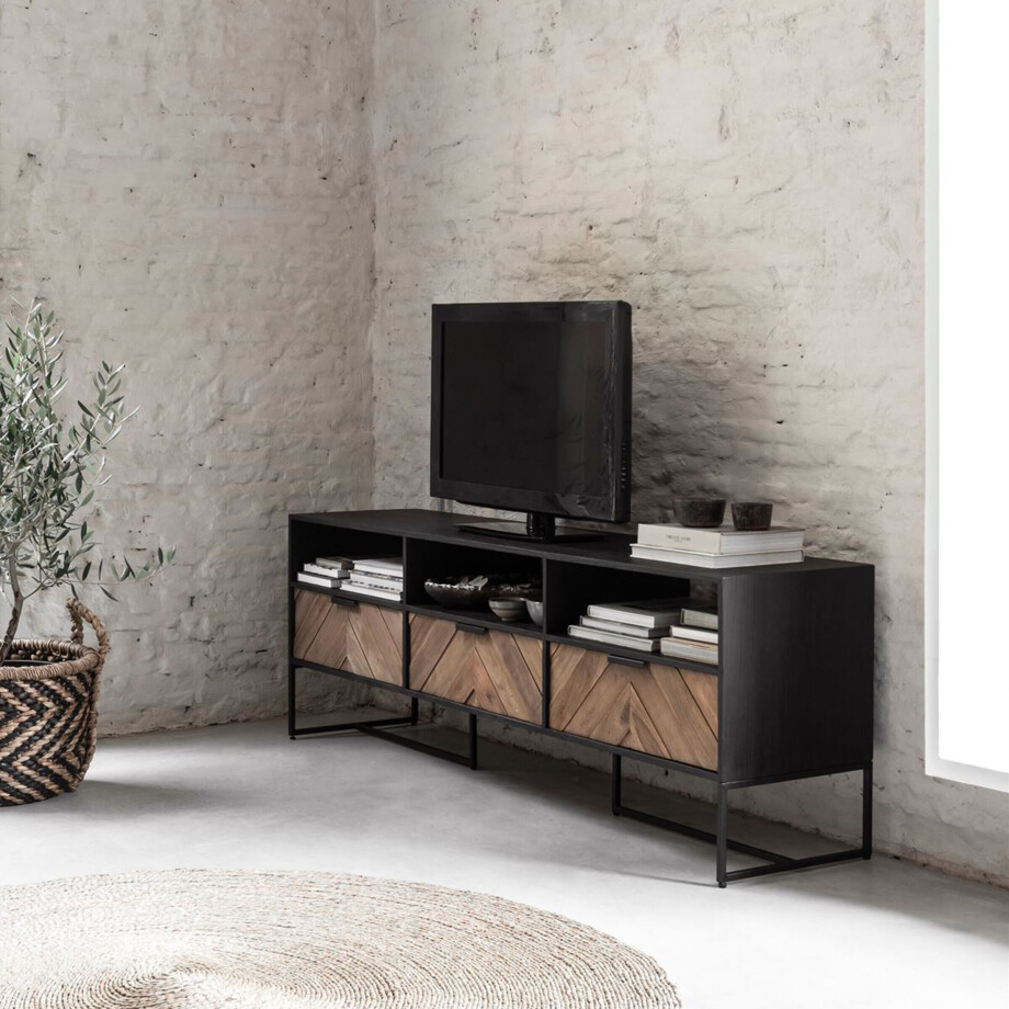 DTP Home TV-meubel 'Criss Cross' Hout en staal, 180cm afbeelding 1
