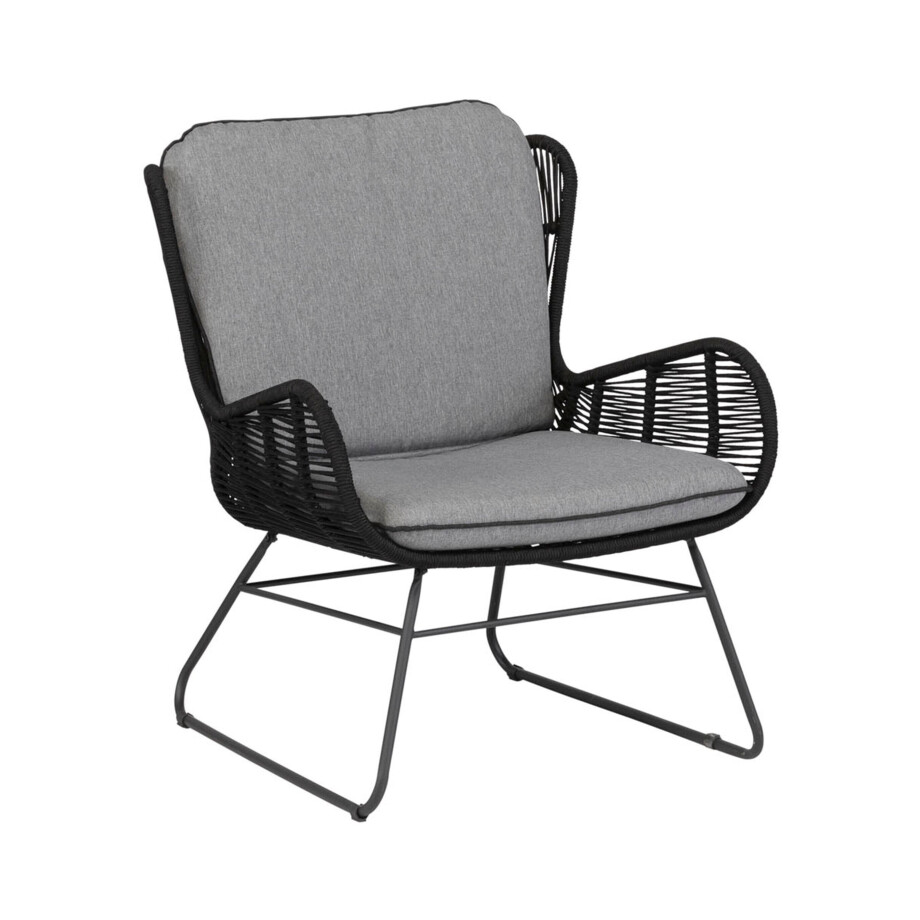 WOOOD Loungestoel 'Grace' Rope, kleur Antraciet afbeelding 1