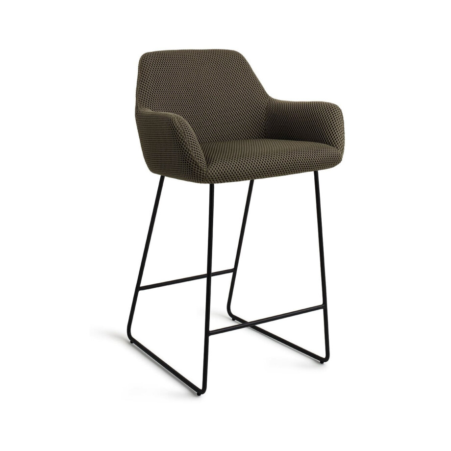 Jesper Home Barkruk 'Hiroo' Slide Black, kleur Jungle Jewel (zithoogte 65cm) afbeelding 1