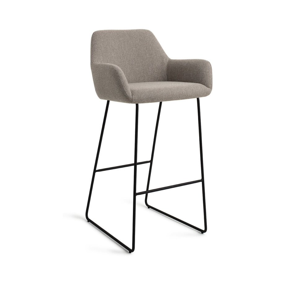 Jesper Home Barkruk 'Hiroo' Slide Black, kleur Foggy Fusion (zithoogte 75cm) afbeelding 1