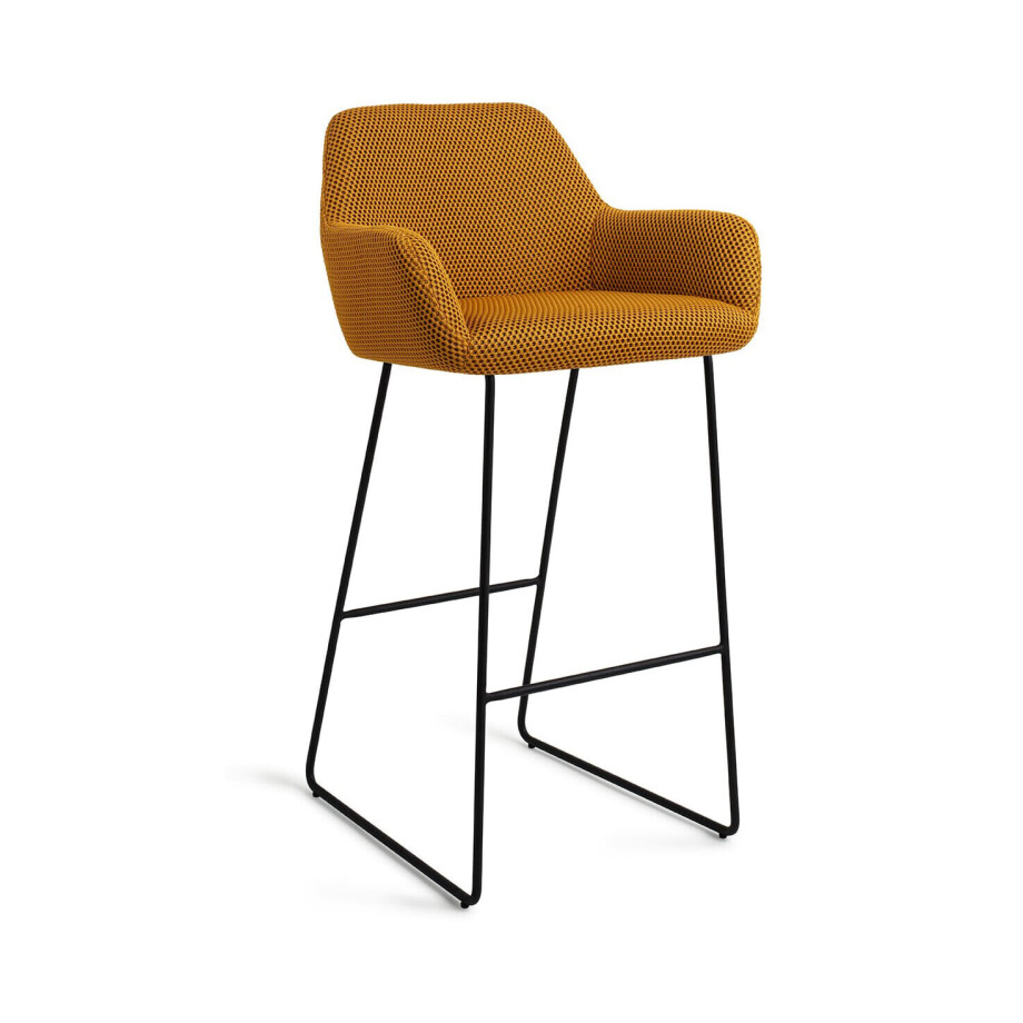 Jesper Home Barkruk 'Hiroo' Slide Black, kleur Groovy Garam (zithoogte 75cm) Jesper Home Barkruk 'Hiroo' Slide Black, kleur Groovy Garam (zithoogte 75cm) afbeelding 1