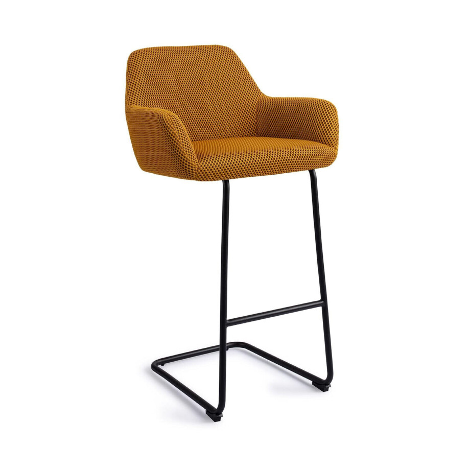 Jesper Home Barkruk 'Hiroo' Arch Black, kleur Groovy Garam (zithoogte 76cm) Jesper Home Barkruk 'Hiroo' Arch Black, kleur Groovy Garam (zithoogte 76cm) afbeelding 1