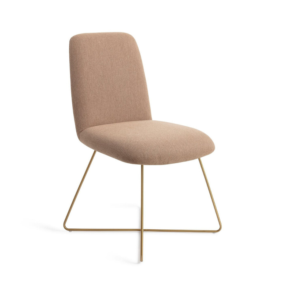 Jesper Home Eetkamerstoel 'Taiwa' Cross Gold, kleur Whisper Wheat afbeelding 1