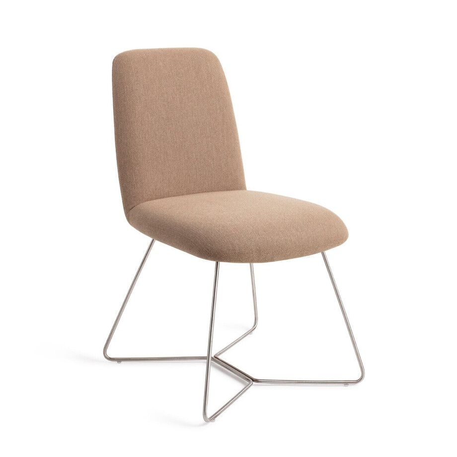 Jesper Home Eetkamerstoel 'Taiwa' Beehive Steel, kleur Whisper Wheat afbeelding 1