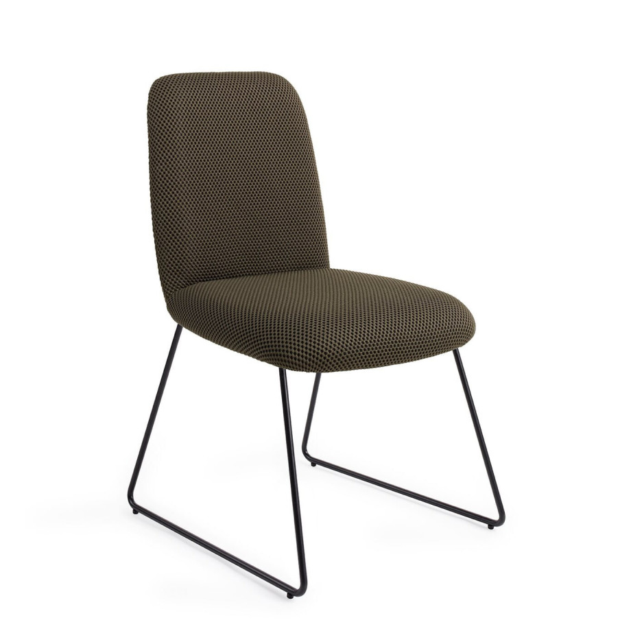 Jesper Home Eetkamerstoel 'Taiwa' Slide Black, kleur Jungle Jewel afbeelding 1