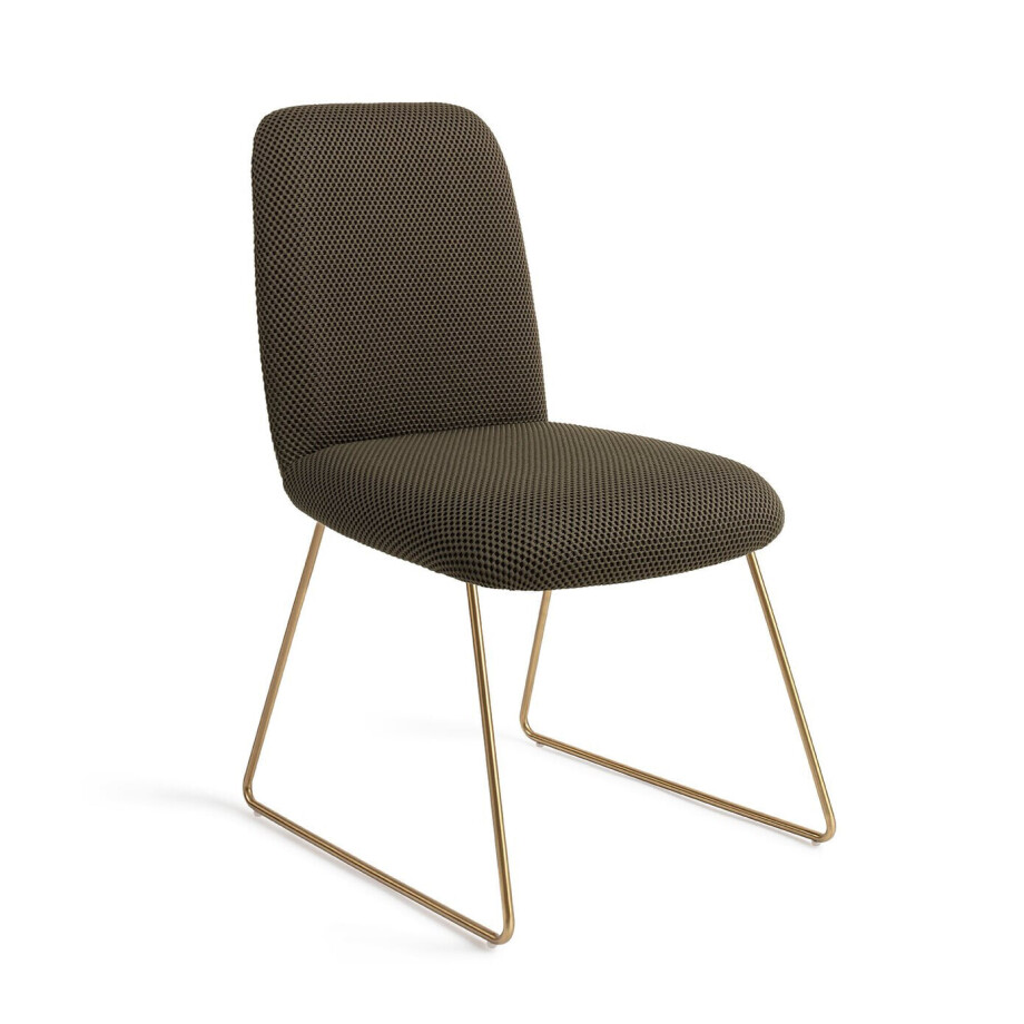 Jesper Home Eetkamerstoel 'Taiwa' Slide Gold, kleur Jungle Jewel afbeelding 1