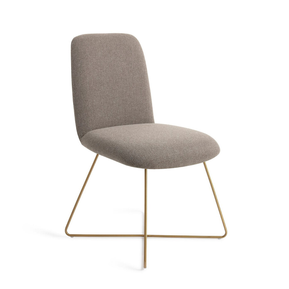 Jesper Home Eetkamerstoel 'Taiwa' Cross Gold, kleur Foggy Fusion Jesper Home Eetkamerstoel 'Taiwa' Cross Gold, kleur Foggy Fusion afbeelding 1
