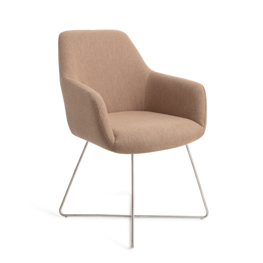 Jesper Home Eetkamerstoel 'Hiroo' Cross Steel, kleur Whisper Wheat afbeelding 1