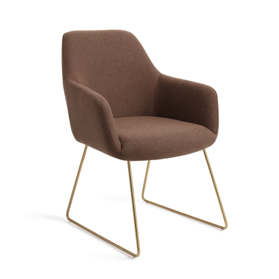 Jesper Home Eetkamerstoel 'Hiroo' Slide Gold, kleur Rustic Rye Jesper Home Eetkamerstoel 'Hiroo' Slide Gold, kleur Rustic Rye afbeelding 1