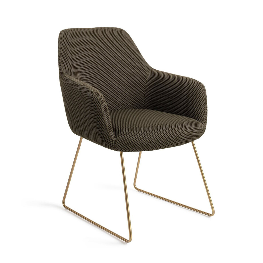 Jesper Home Eetkamerstoel 'Hiroo' Slide Gold, kleur Jungle Jewel afbeelding 1