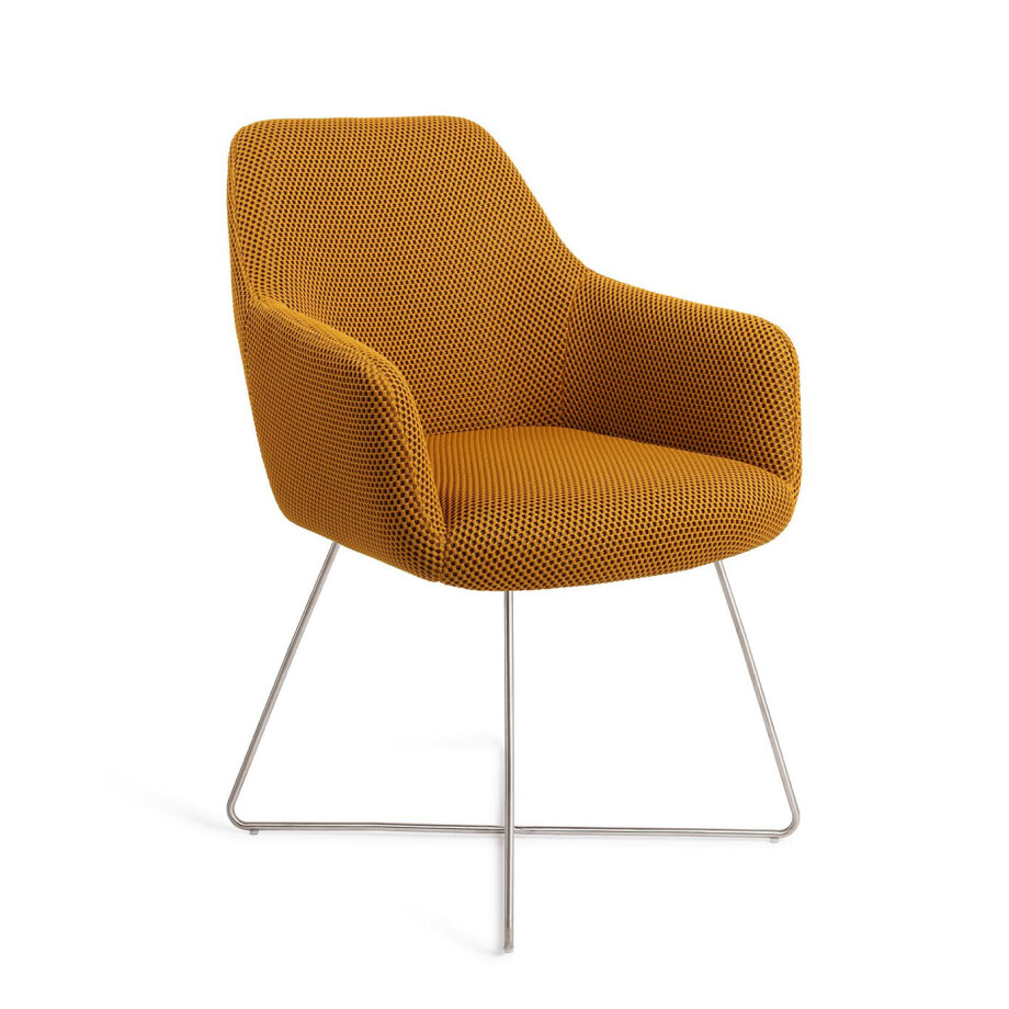 Jesper Home Eetkamerstoel 'Hiroo' Cross Steel, kleur Groovy Garam afbeelding 1