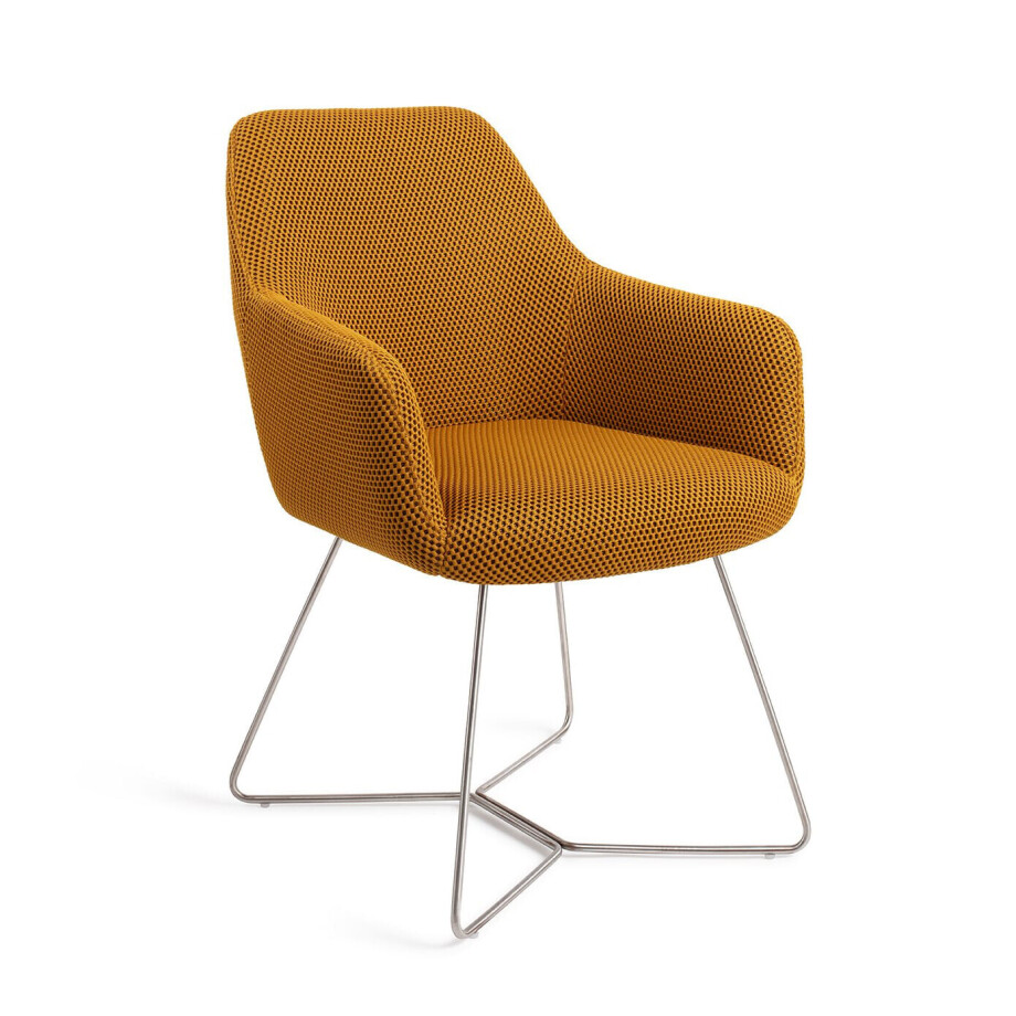 Jesper Home Eetkamerstoel 'Hiroo' Beehive Steel, kleur Groovy Garam afbeelding 1