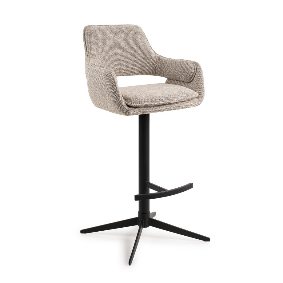 Jesper Home Draaibare Barkruk 'Oketo' kleur Beige Haze (zithoogte 75cm) afbeelding 1