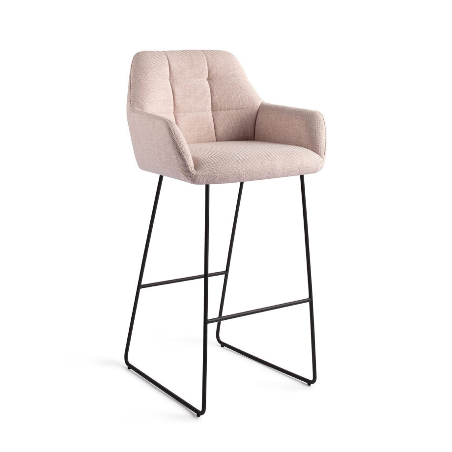 Jesper Home Barkruk 'Noto' Slide Black, kleur Petal Pink (zithoogte 75cm) afbeelding 1