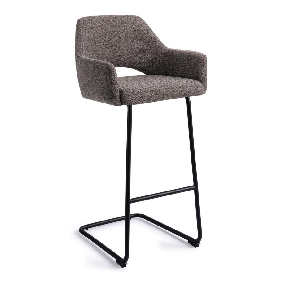 Jesper Home Barkruk 'Yanai' Arch Black, kleur Amazing Grey (zithoogte 76cm) afbeelding 1