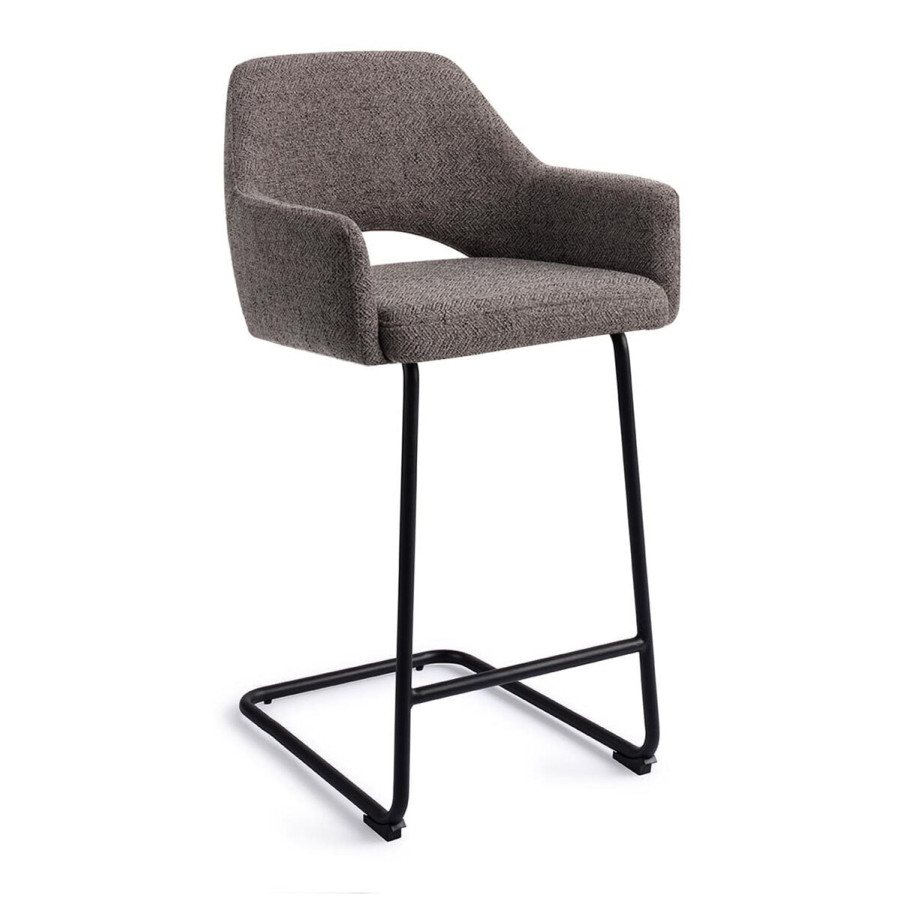 Jesper Home Barkruk 'Yanai' Arch Black, kleur Amazing Grey (zithoogte 66cm) afbeelding 1