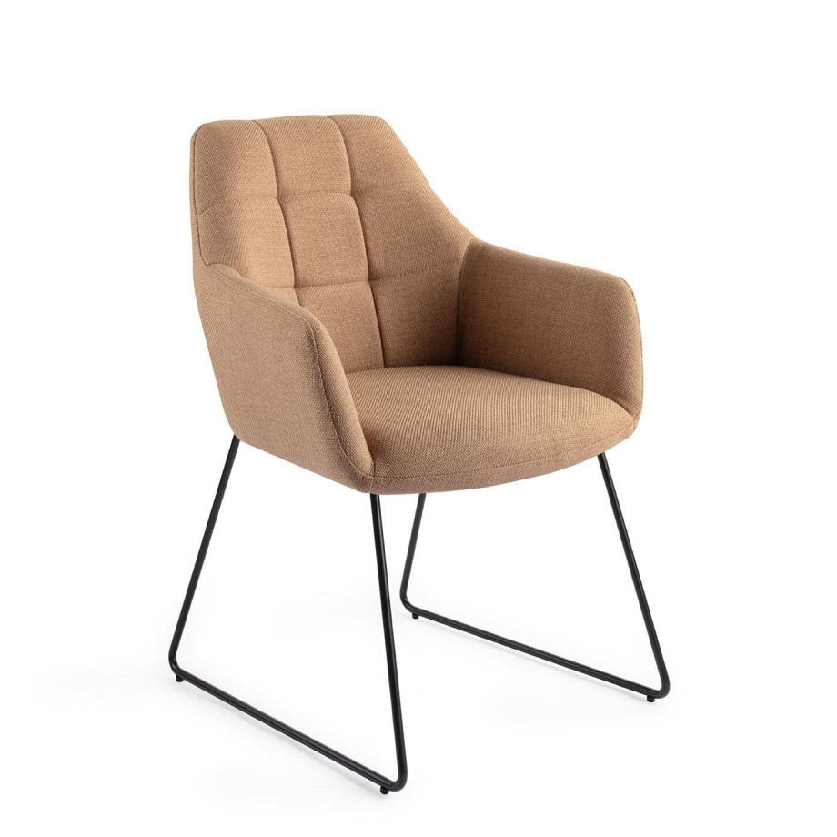 Jesper Home Eetkamerstoel 'Noto' Slide Black, kleur Toasted Toffee afbeelding 1