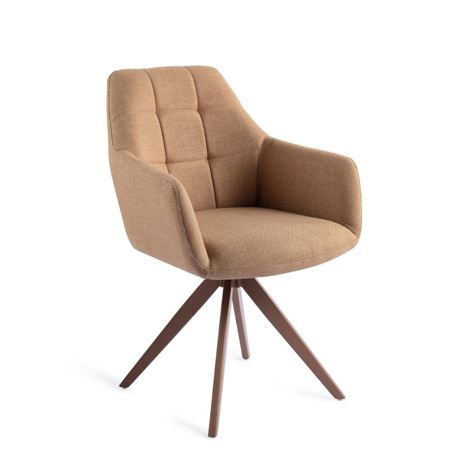 Jesper Home Draaibare Eetkamerstoel 'Noto' Turn Brown, kleur Toasted Toffee afbeelding 1