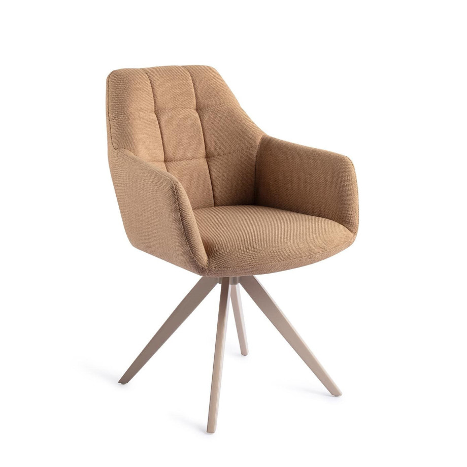 Jesper Home Draaibare Eetkamerstoel 'Noto' Turn Beige, kleur Toasted Toffee afbeelding 1