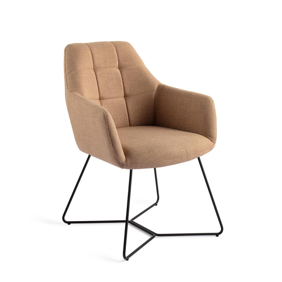 Jesper Home Eetkamerstoel 'Noto' Beehive Black, kleur Toasted Toffee Jesper Home Eetkamerstoel 'Noto' Beehive Black, kleur Toasted Toffee afbeelding 1