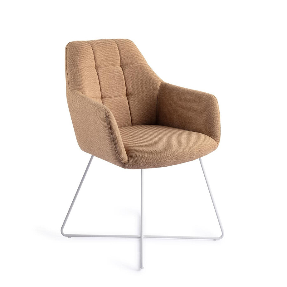 Jesper Home Eetkamerstoel 'Noto' Cross White, kleur Toasted Toffee afbeelding 1