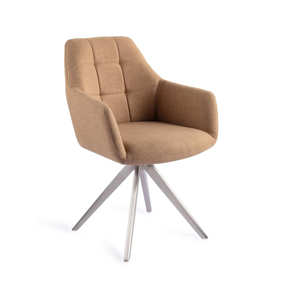 Jesper Home Draaibare Eetkamerstoel 'Noto' Turn Steel, kleur Toasted Toffee Jesper Home Draaibare Eetkamerstoel 'Noto' Turn Steel, kleur Toasted Toffee afbeelding 1
