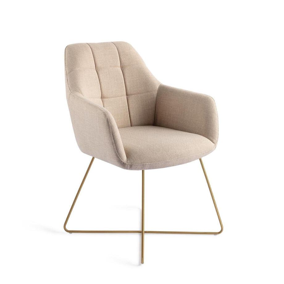 Jesper Home Eetkamerstoel 'Noto' Cross Gold, kleur Overnight Oats Jesper Home Eetkamerstoel 'Noto' Cross Gold, kleur Overnight Oats afbeelding 1