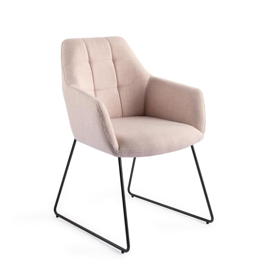 Jesper Home Eetkamerstoel 'Noto' Slide Black, kleur Petal Pink Jesper Home Eetkamerstoel 'Noto' Slide Black, kleur Petal Pink afbeelding 1