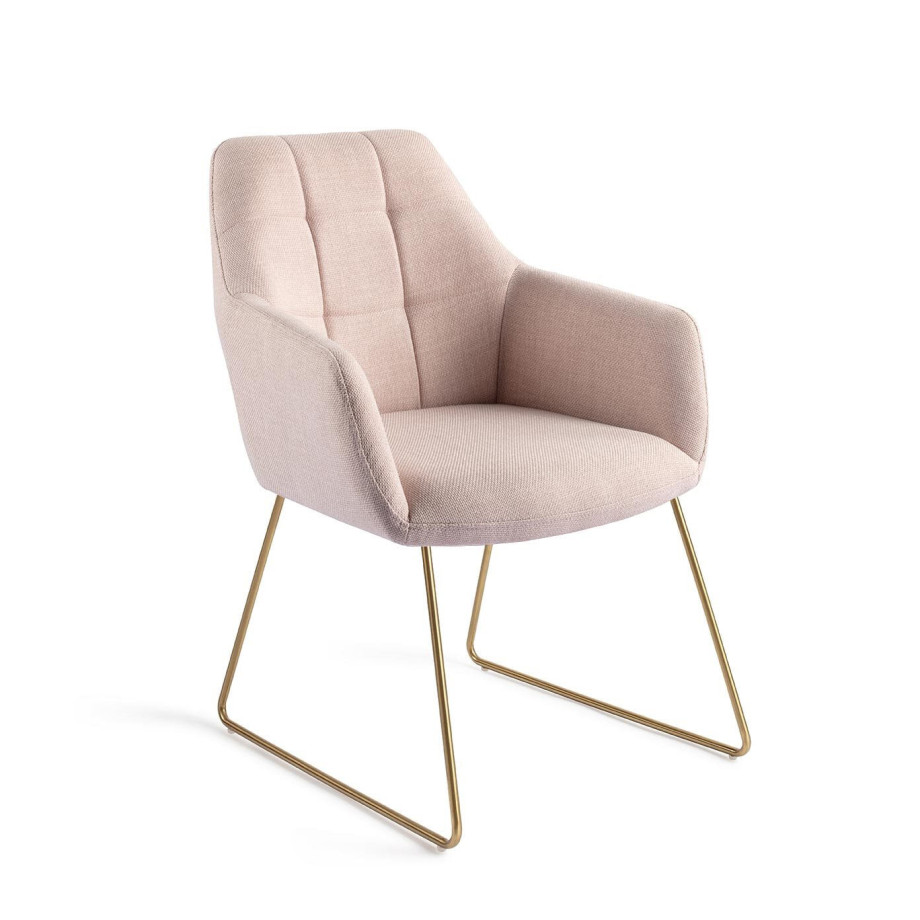 Jesper Home Eetkamerstoel 'Noto' Slide Gold, kleur Petal Pink afbeelding 1