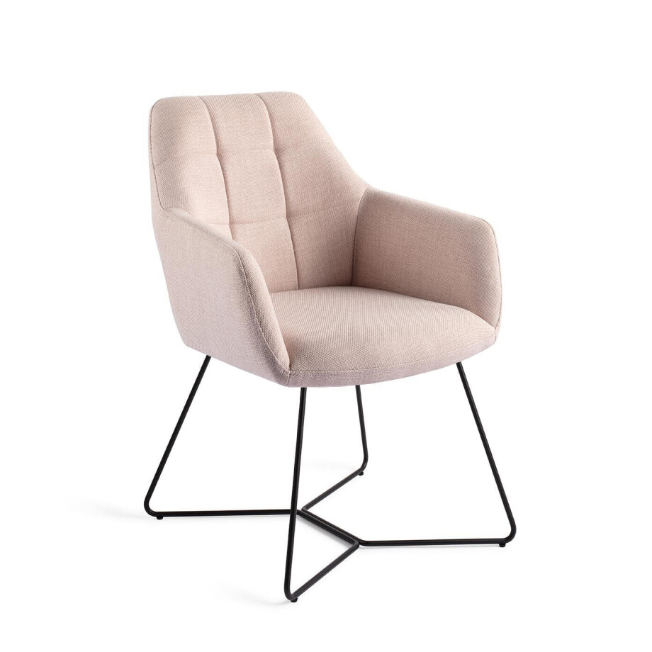 Jesper Home Eetkamerstoel 'Noto' Beehive Black, kleur Petal Pink Jesper Home Eetkamerstoel 'Noto' Beehive Black, kleur Petal Pink afbeelding 1