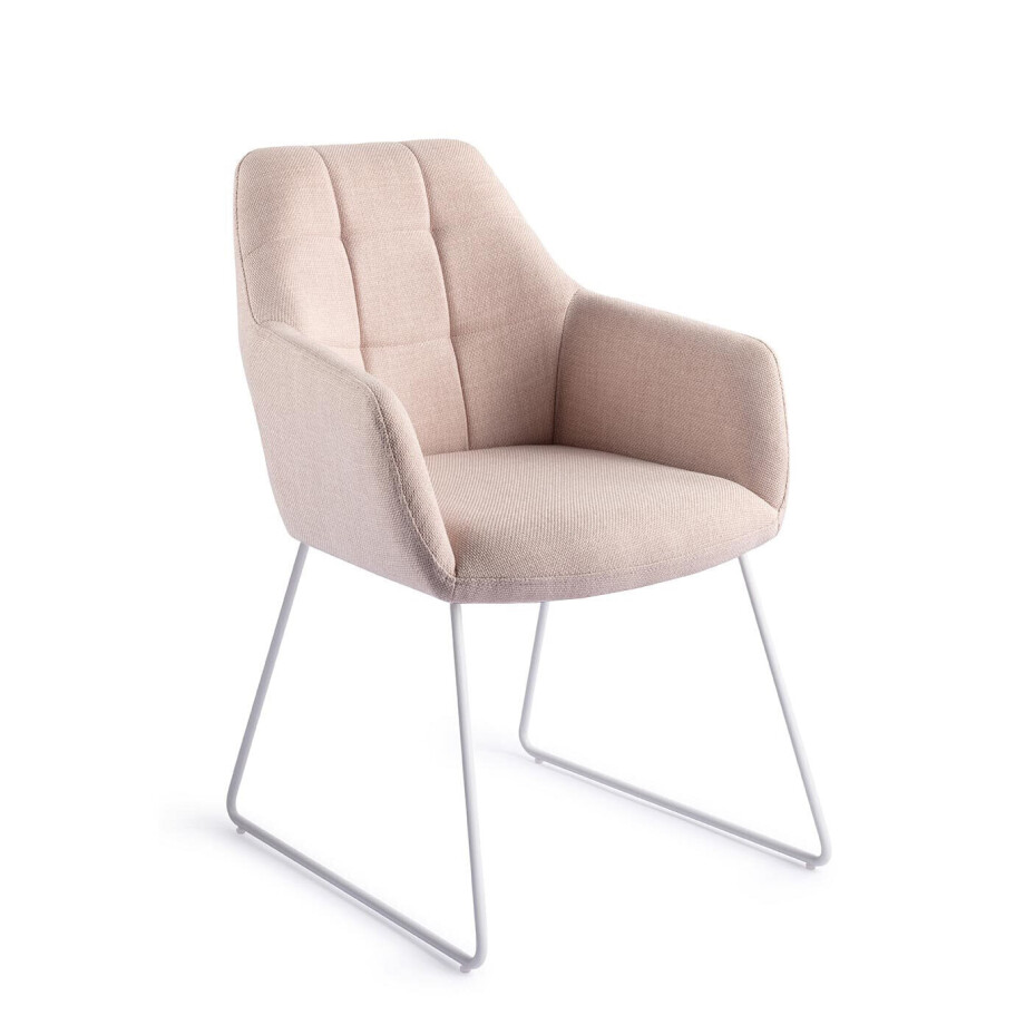 Jesper Home Eetkamerstoel 'Noto' Slide White, kleur Petal Pink afbeelding 1