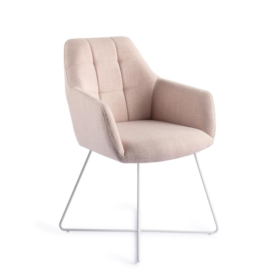 Jesper Home Eetkamerstoel 'Noto' Cross White, kleur Petal Pink afbeelding 1