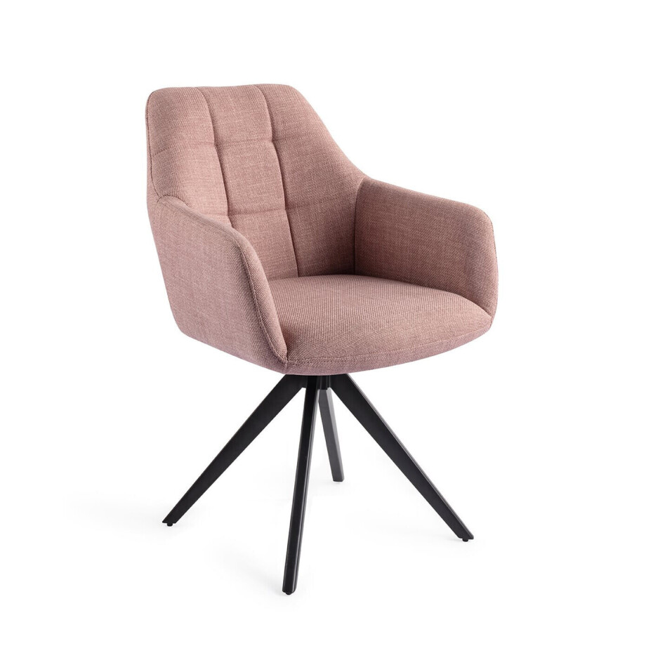 Jesper Home Draaibare Eetkamerstoel 'Noto' Turn Black, kleur Vintage Rose Jesper Home Draaibare Eetkamerstoel 'Noto' Turn Black, kleur Vintage Rose afbeelding 1