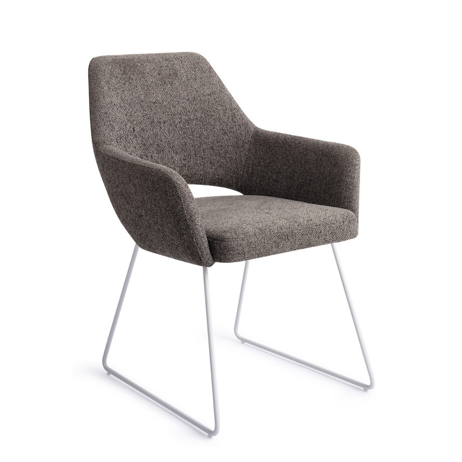 Jesper Home Eetkamerstoel 'Yanai' Slide White, kleur Amazing Grey afbeelding 1