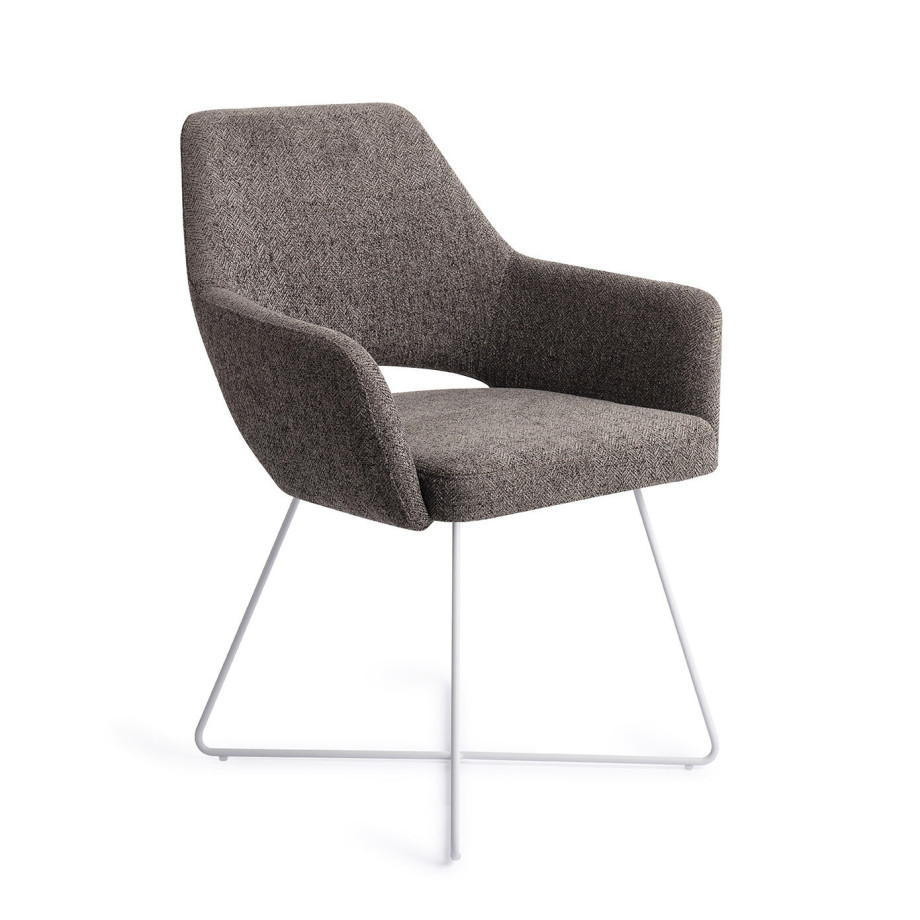 Jesper Home Eetkamerstoel 'Yanai' Cross White, kleur Amazing Grey afbeelding 1
