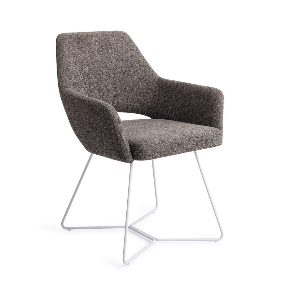 Jesper Home Eetkamerstoel 'Yanai' Beehive White, kleur Amazing Grey afbeelding 1
