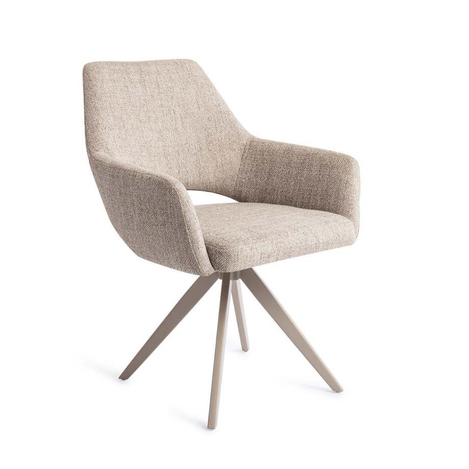Jesper Home Draaibare Eetkamerstoel 'Yanai' Turn Beige, kleur Biscuit Beach afbeelding 1