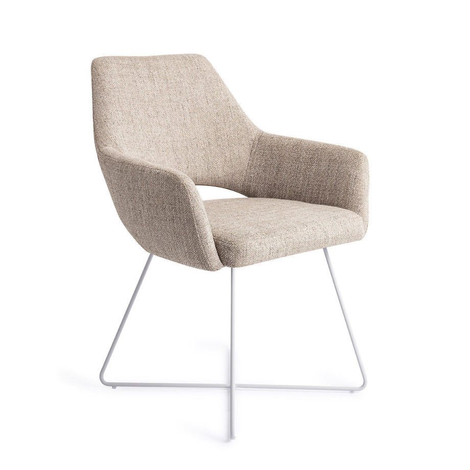 Jesper Home Eetkamerstoel 'Yanai' Cross White, kleur Biscuit Beach afbeelding 1