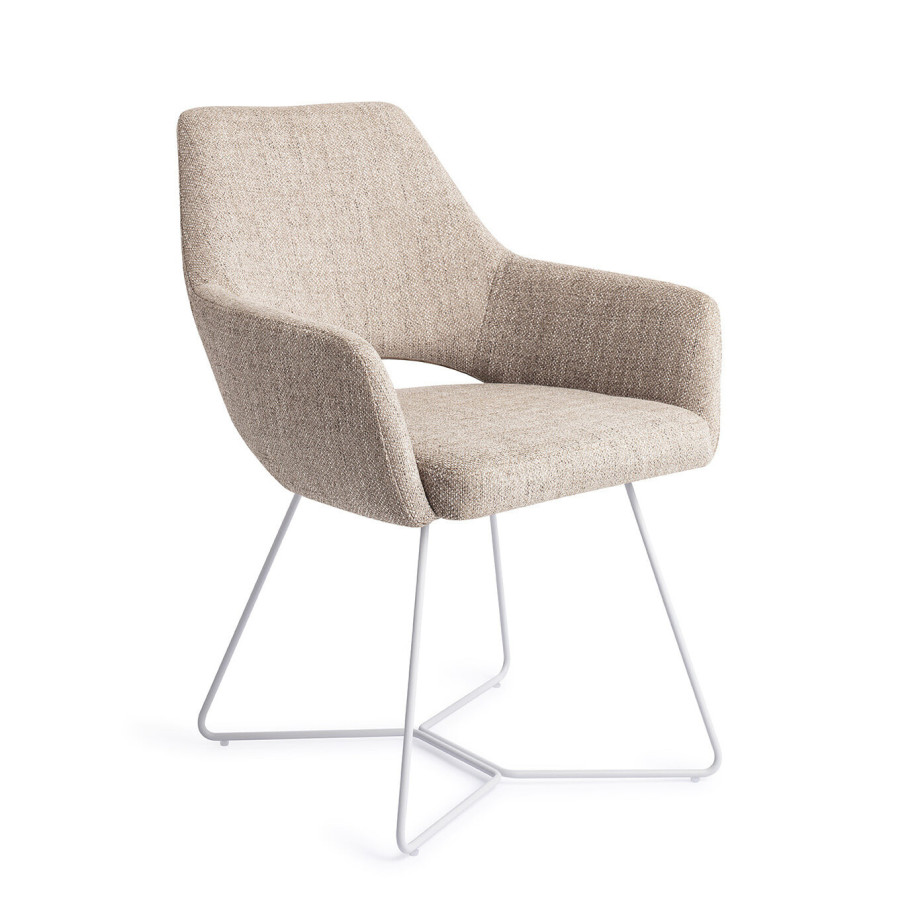 Jesper Home Eetkamerstoel 'Yanai' Beehive White, kleur Biscuit Beach afbeelding 1