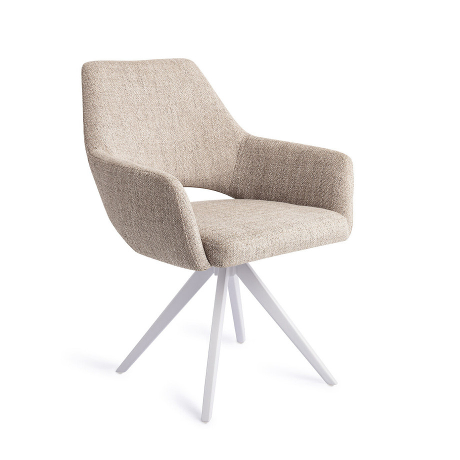 Jesper Home Eetkamerstoel 'Yanai' Turn White, Draaibaar, kleur Biscuit Beach afbeelding 1