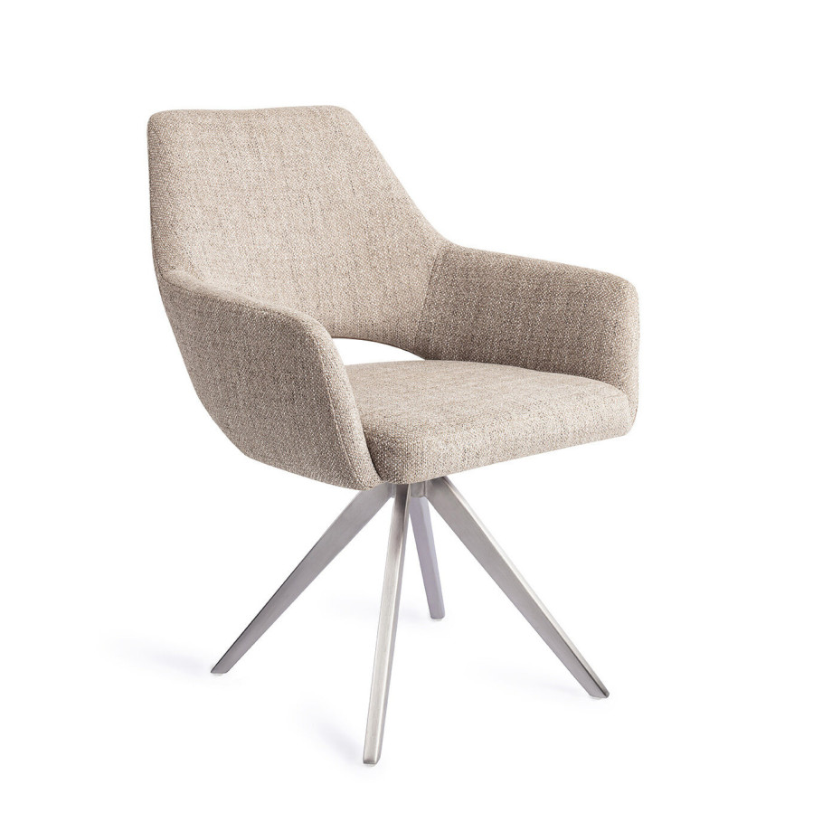 Jesper Home Eetkamerstoel 'Yanai' Turn Steel, Draaibaar, kleur Biscuit Beach afbeelding 1