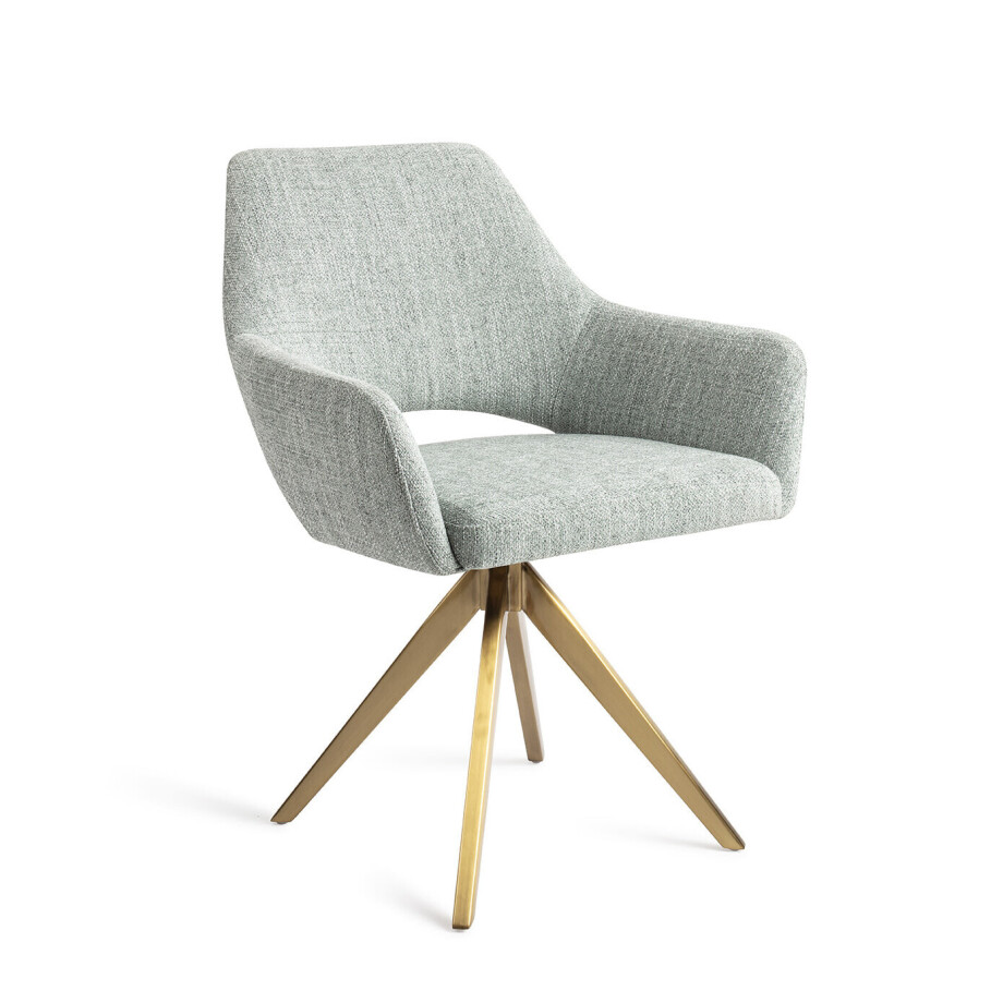 Jesper Home Eetkamerstoel 'Yanai' Turn Gold, kleur Soft Sage Jesper Home Eetkamerstoel 'Yanai' Turn Gold, kleur Soft Sage afbeelding 1