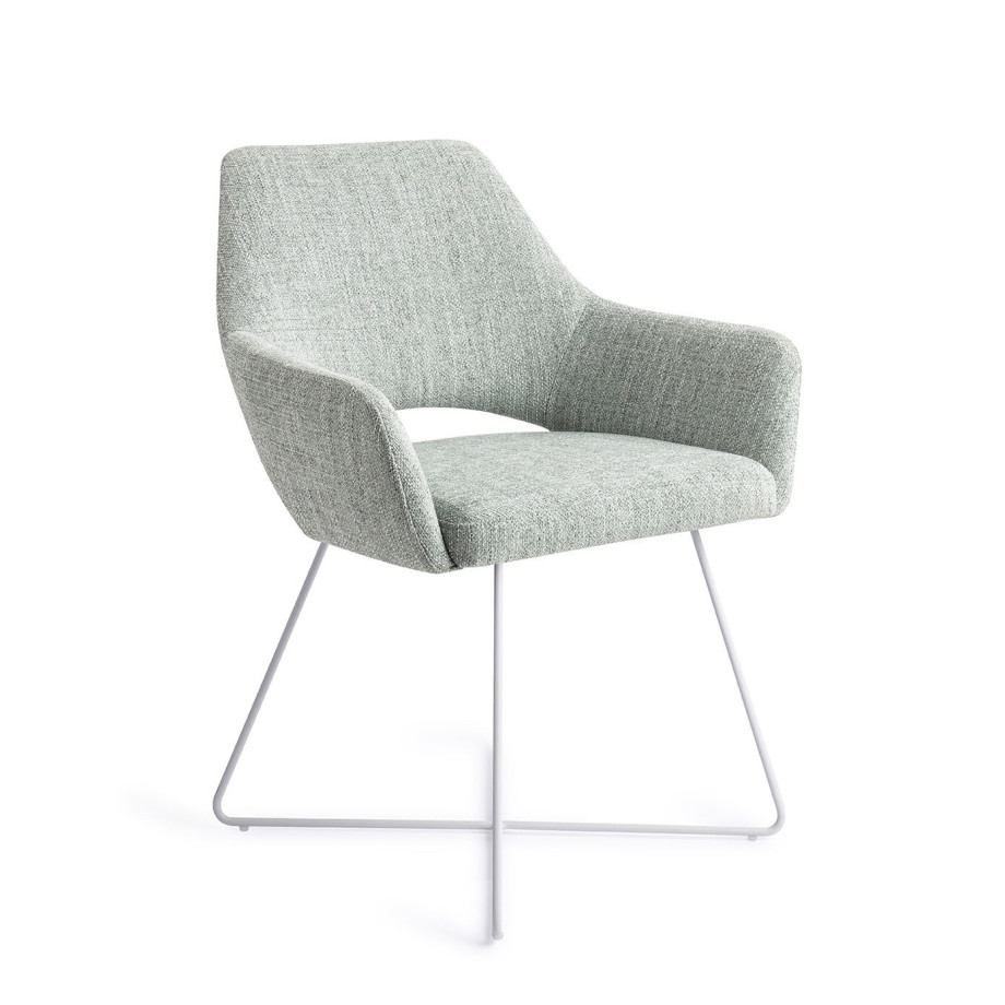 Jesper Home Eetkamerstoel 'Yanai' Cross White, kleur Soft Sage afbeelding 1