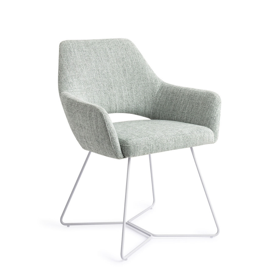 Jesper Home Eetkamerstoel 'Yanai' Beehive White, kleur Soft Sage afbeelding 1