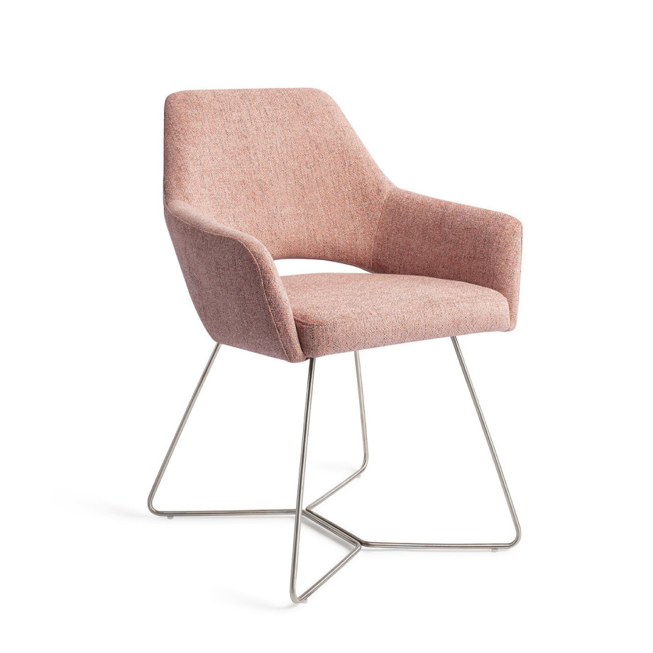 Jesper Home Eetkamerstoel 'Yanai' Beehive Steel, kleur Pink Punch afbeelding 1