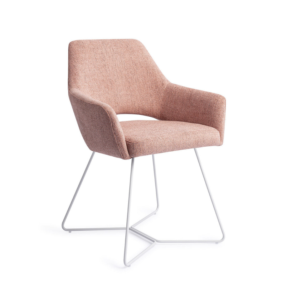 Jesper Home Eetkamerstoel 'Yanai' Beehive White, kleur Pink Punch afbeelding 1