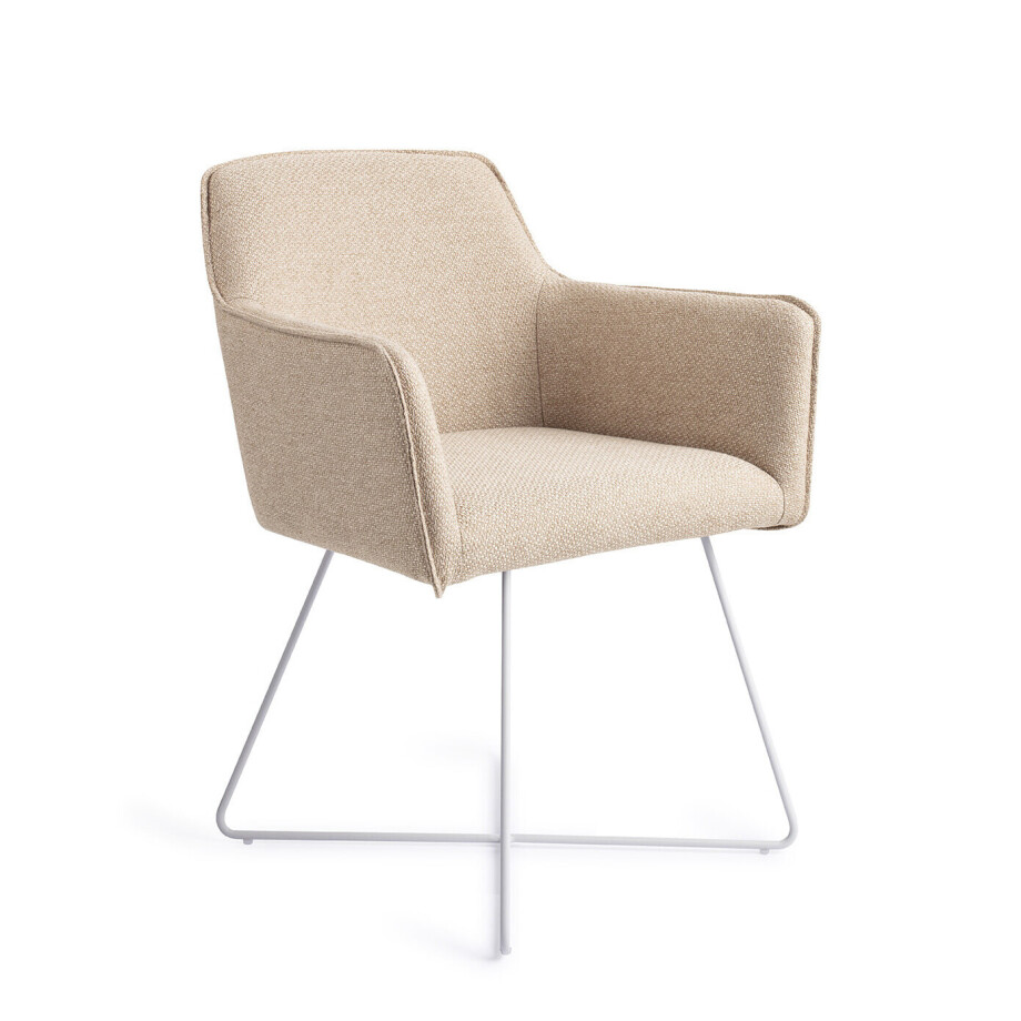 Jesper Home Eetkamerstoel 'Hofu' Cross White, kleur Wild Walnut Jesper Home Eetkamerstoel 'Hofu' Cross White, kleur Wild Walnut afbeelding 1