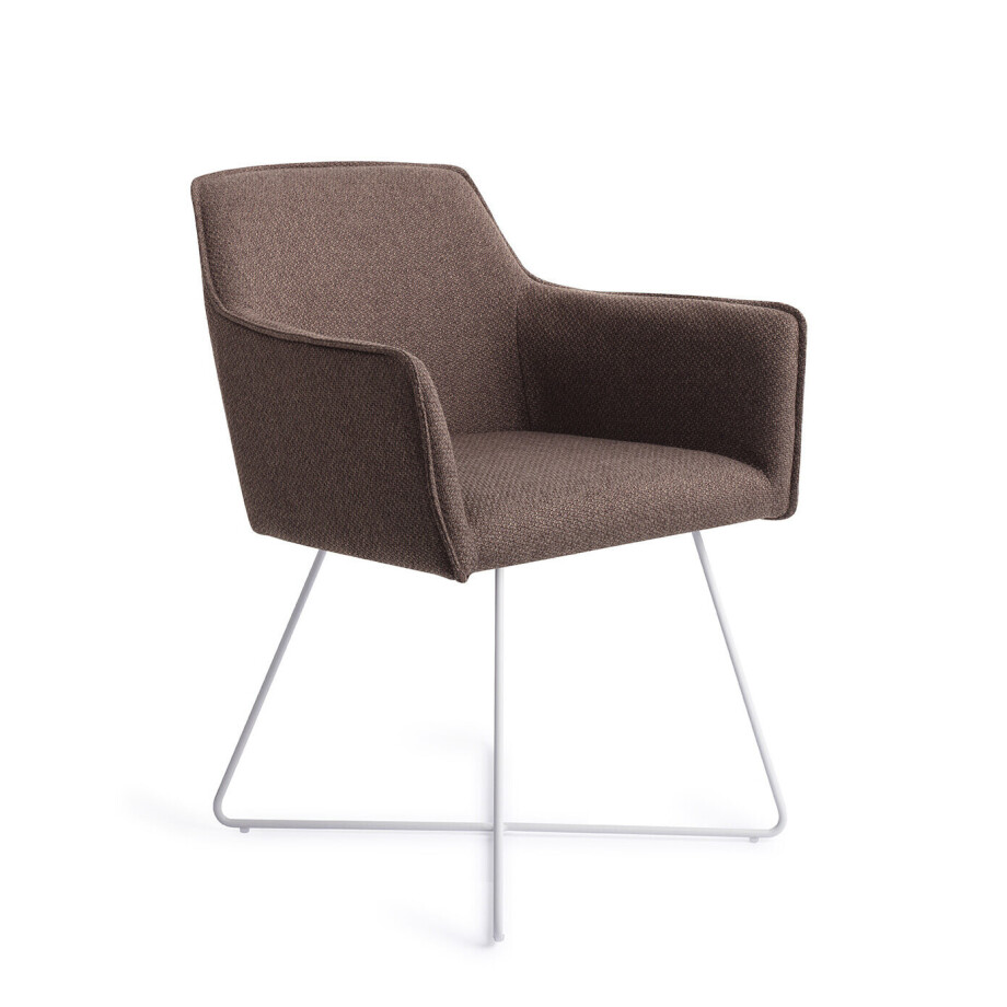 Jesper Home Eetkamerstoel 'Hofu' Cross White, kleur Potters Clay Jesper Home Eetkamerstoel 'Hofu' Cross White, kleur Potters Clay afbeelding 1